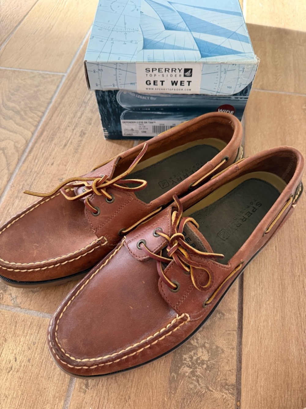 Sperry Men's Brown Leather 2-Eye Boat Shoes